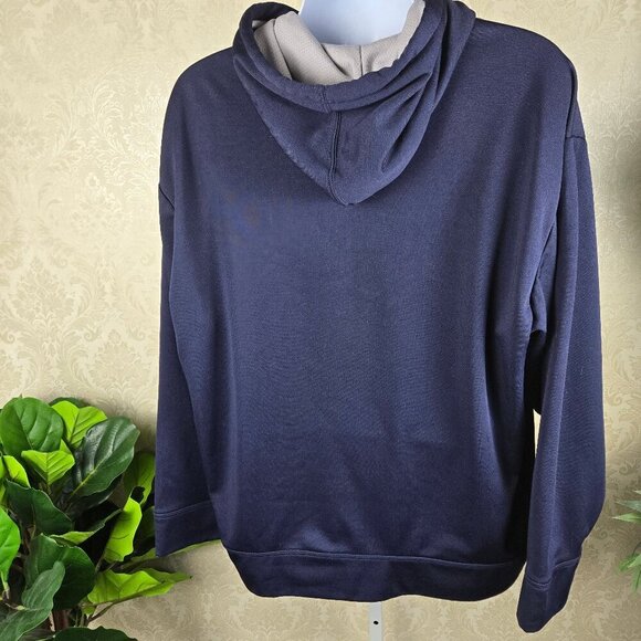 AND1 Size XL Navy Blue Drawstring Hoodie Sweatshirt Kangaroo Pocket Casual - Picture 7 of 11